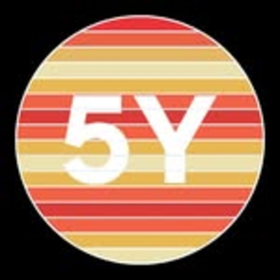 The 5-Year Project logo — 5Y in white on a red and orange striped circle